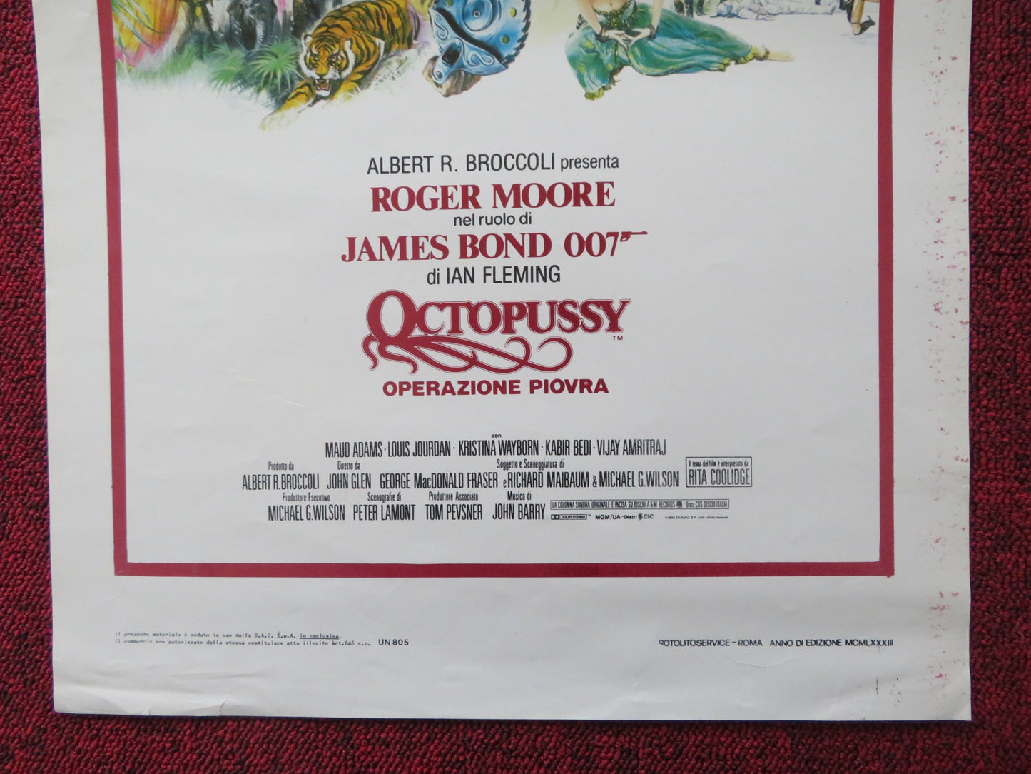 OCTOPUSSY ITALIAN LOCANDINA POSTER JAMES BOND ROGER MOORE MAUD ADAMS 1983