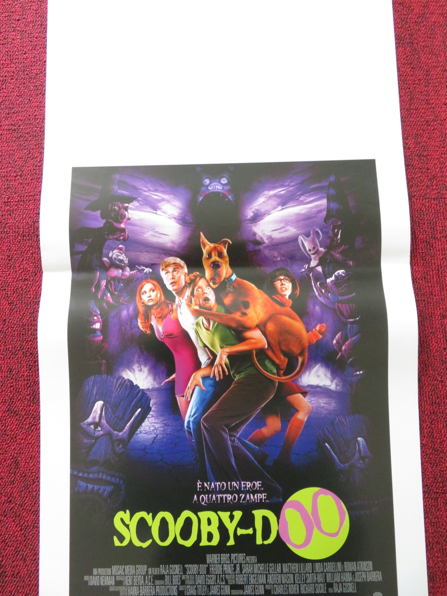 SCOOBY DOO ITALIAN LOCANDINA POSTER FREDDY PRINZE JR. SARAH MICHELLE GELLAR 2002