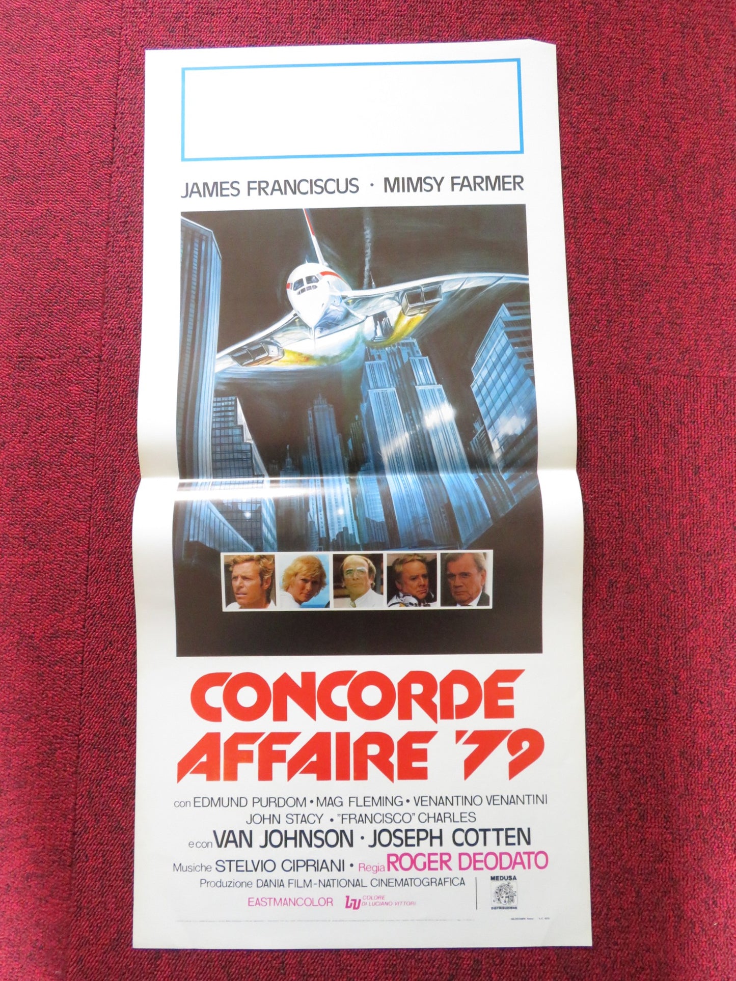 THE CONCORDE AFFAIR ITALIAN LOCANDINA POSTER JAMES FRANCISCUS MIMSY FARMER 1979