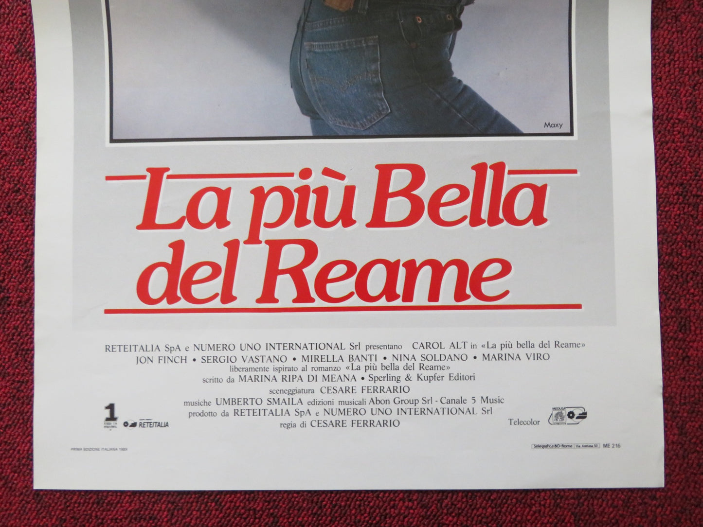 LA PUI BELLA DEL REAME ITALIAN LOCANDINA POSTER CAROL ALT JON FINCH 1989