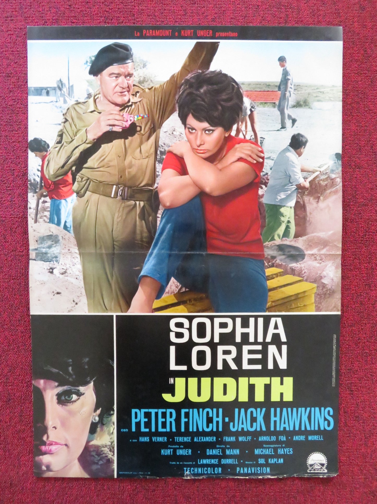 JUDITH - A ITALIAN FOTOBUSTA POSTER SOPHIA LOREN PETER FINCH 1966