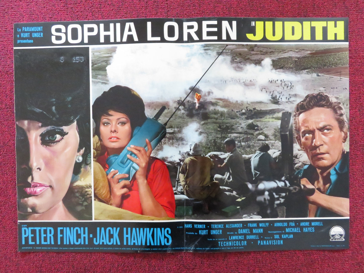 JUDITH - I ITALIAN FOTOBUSTA POSTER SOPHIA LOREN PETER FINCH 1966