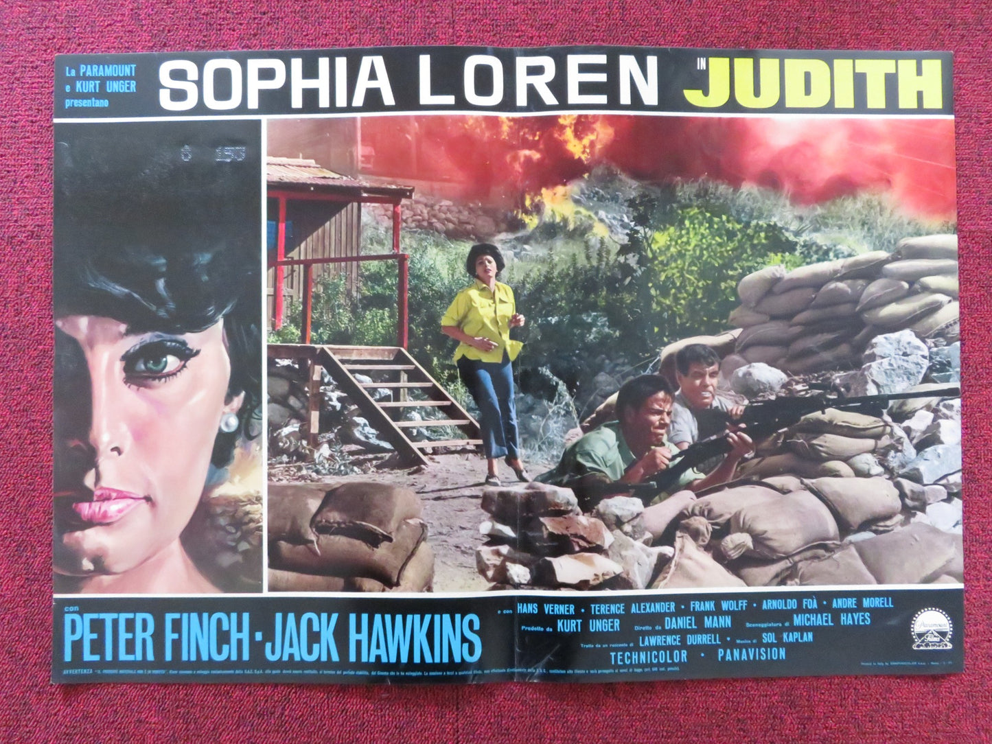 JUDITH - J ITALIAN FOTOBUSTA POSTER SOPHIA LOREN PETER FINCH 1966