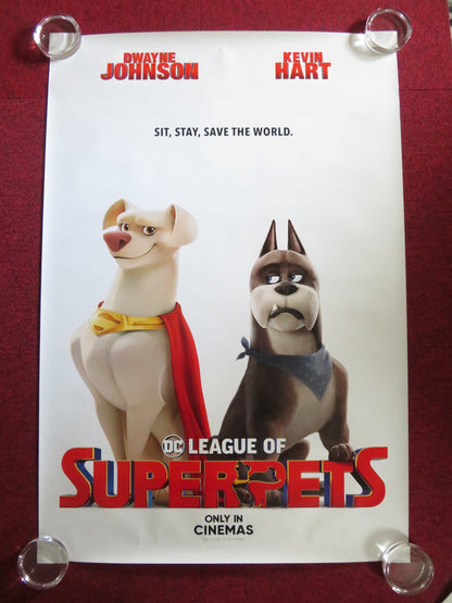 DC LEAGUE OF SUPER PETS US ONE SHEET ROLLED POSTER DWAYNE JOHNSON K. HART 2022