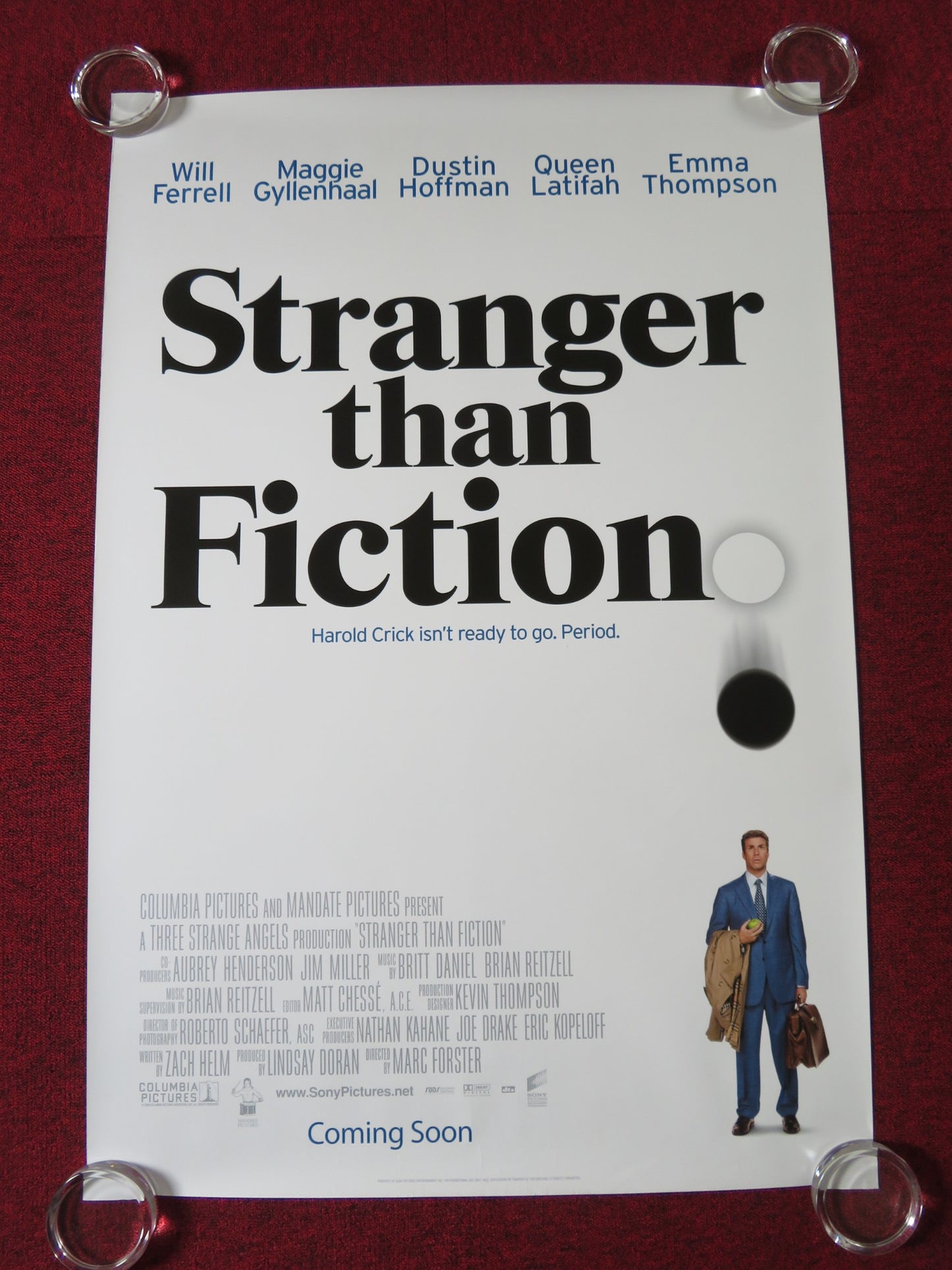 STRANGER THAN FICTION US ONE SHEET ROLLED POSTER WILL FERRELL QUEEN LATIFAH 2006