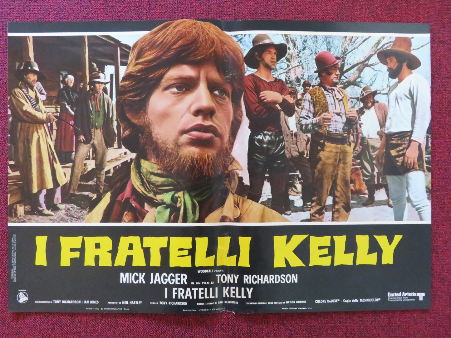 NED KELLY - A ITALIAN FOTOBUSTA POSTER MICK JAGGER CLARISSA KAYE-MASON 1970