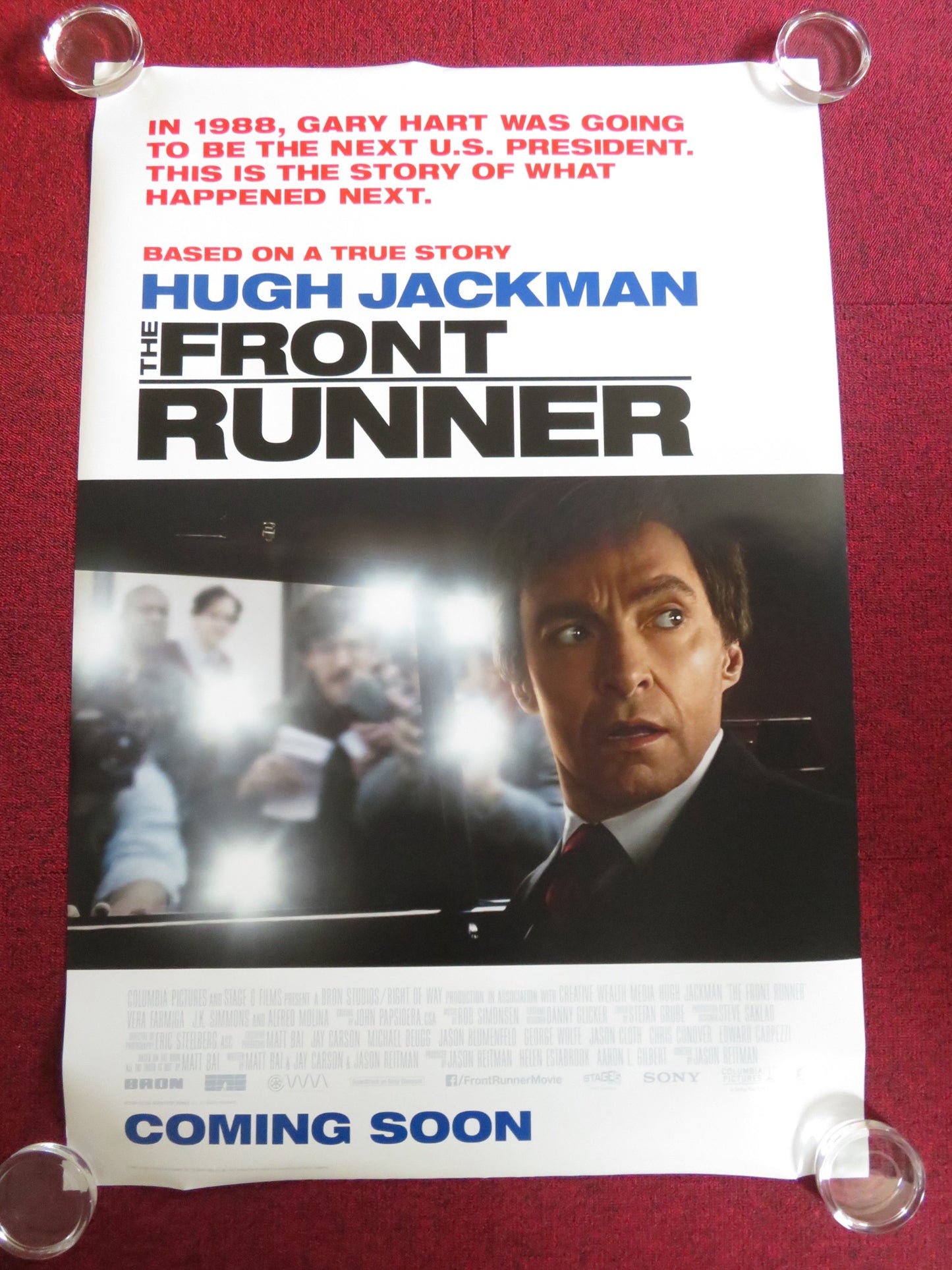 THE FRONT RUNNER US ONE SHEET ROLLED POSTER HUGH JACKMAN VERA FARMIGA 2018