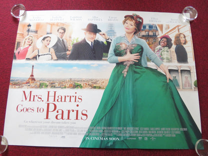 MRS. HARRIS GOES TO PARIS UK QUAD ROLLED POSTER LESLEY MANVILLE I. HUPPERT 2022