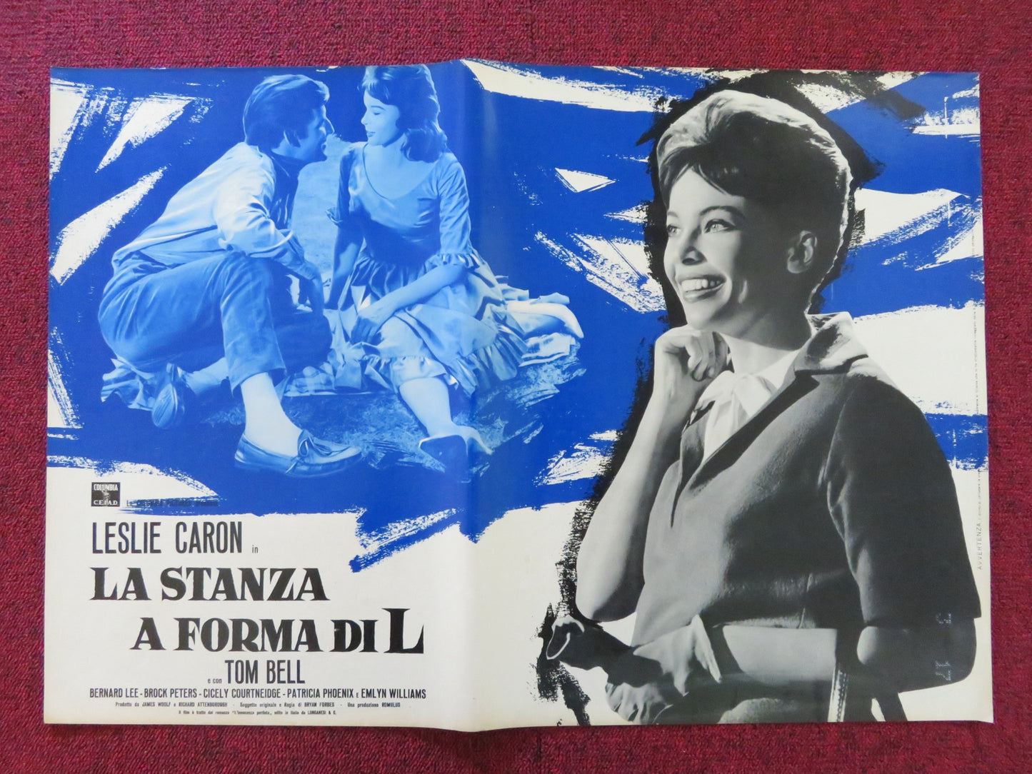 THE L-SHAPED ROOM - E ITALIAN FOTOBUSTA POSTER LESLIE CARON TOM BELL 1962