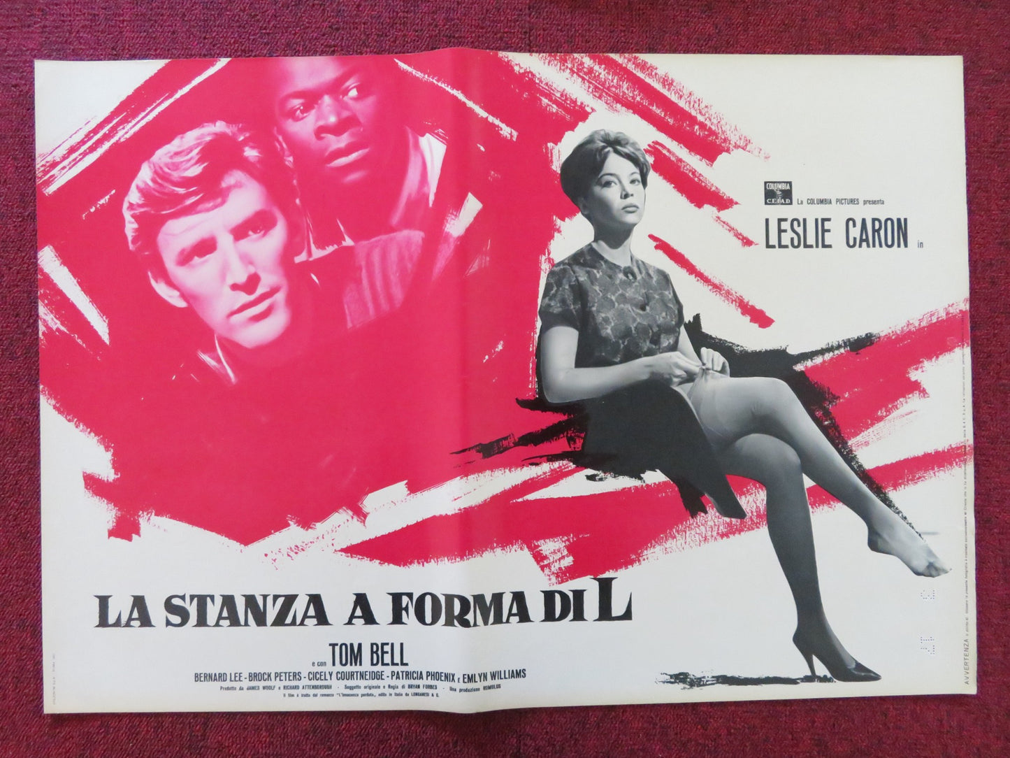 THE L-SHAPED ROOM - F ITALIAN FOTOBUSTA POSTER LESLIE CARON TOM BELL 1962