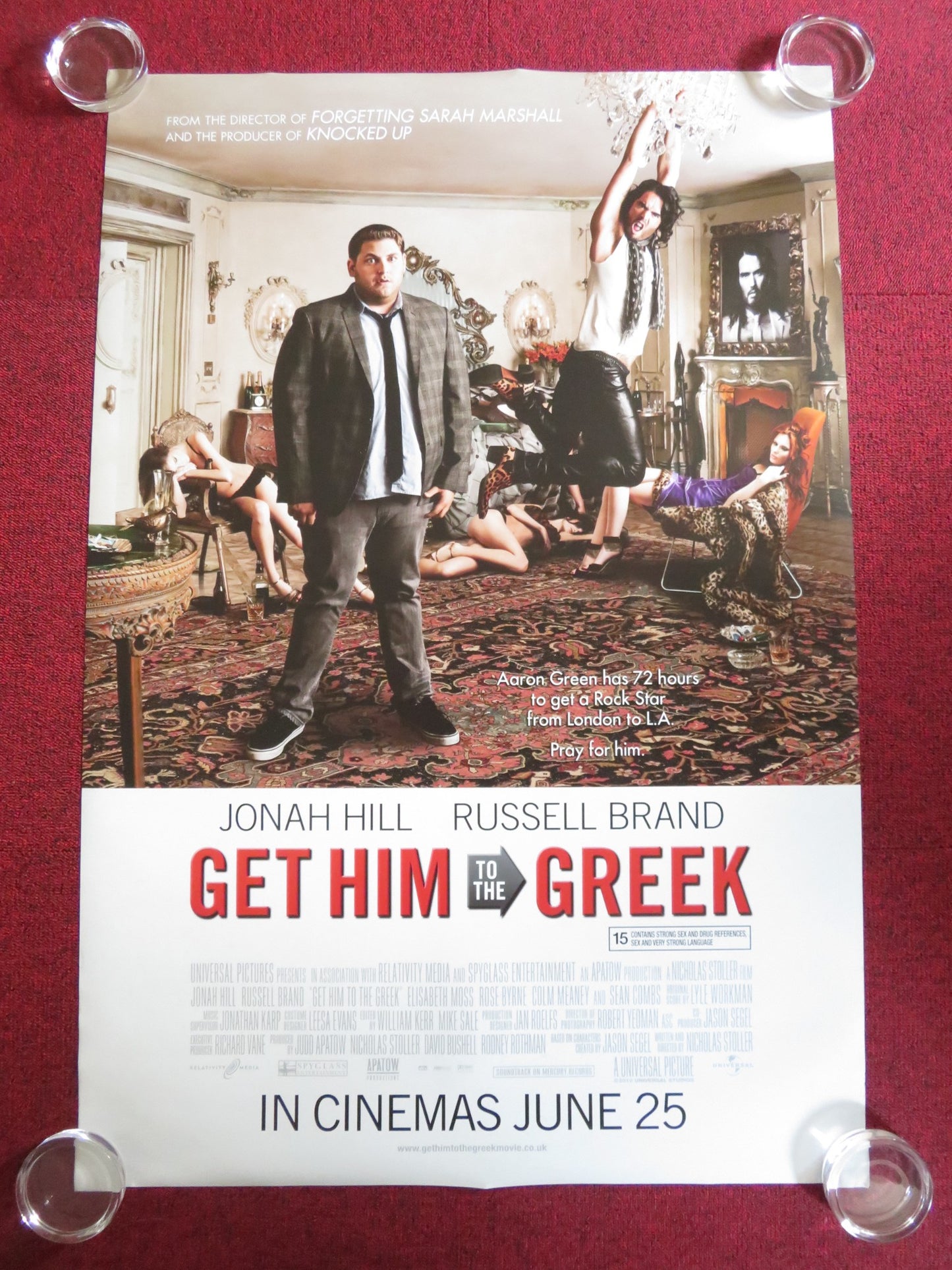 GET HIM TO THE GREEK US ONE SHEET ROLLED POSTER RUSSELL BRAND ROSE BYRNE 2010