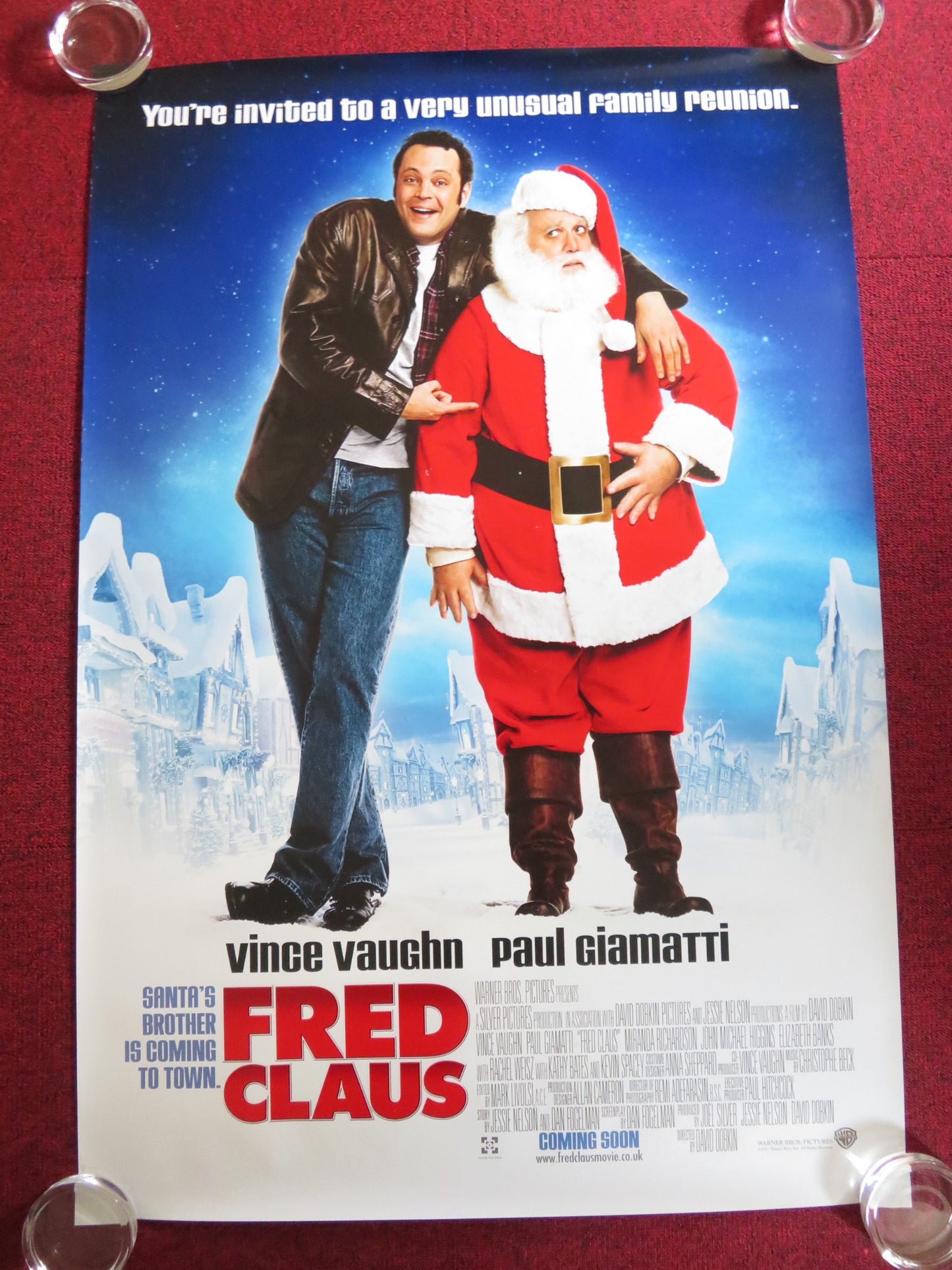 FRED CLAUS US ONE SHEET ROLLED POSTER VINCE VAUGHN PAUL GIAMATTI 2007