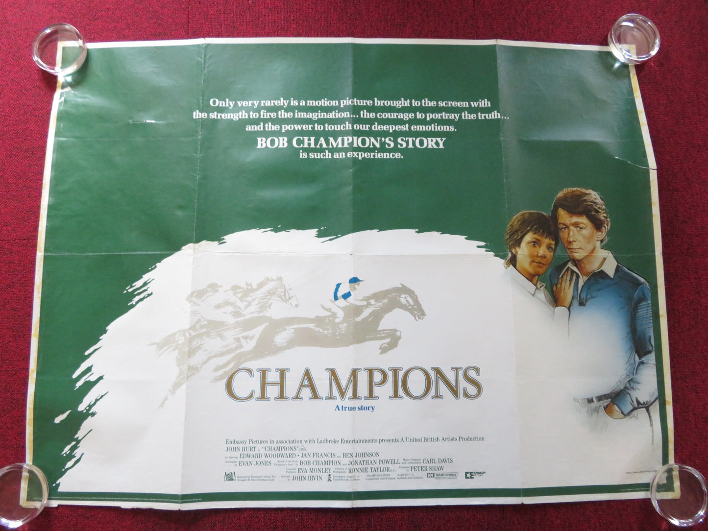 CHAMPIONS UK QUAD ROLLED POSTER JOHN HURT GREGORY JONES 1984