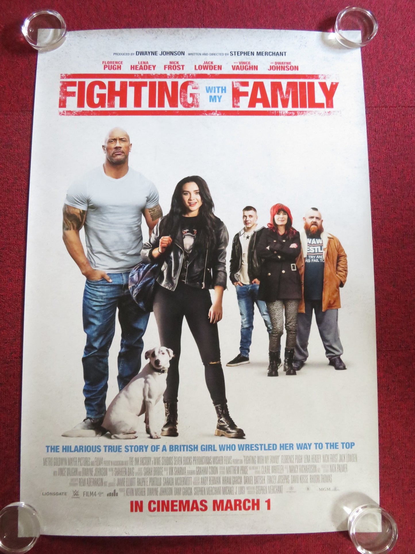 FIGHTING WITH MY FAMILY US ONE SHEET ROLLED POSTER DWAYNE JOHNSON N. FROST 2019