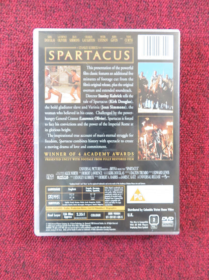 SPARTACUS (DVD) KIRK DOUGLAS LAURENCE OLIVIER 1960 REGION 2