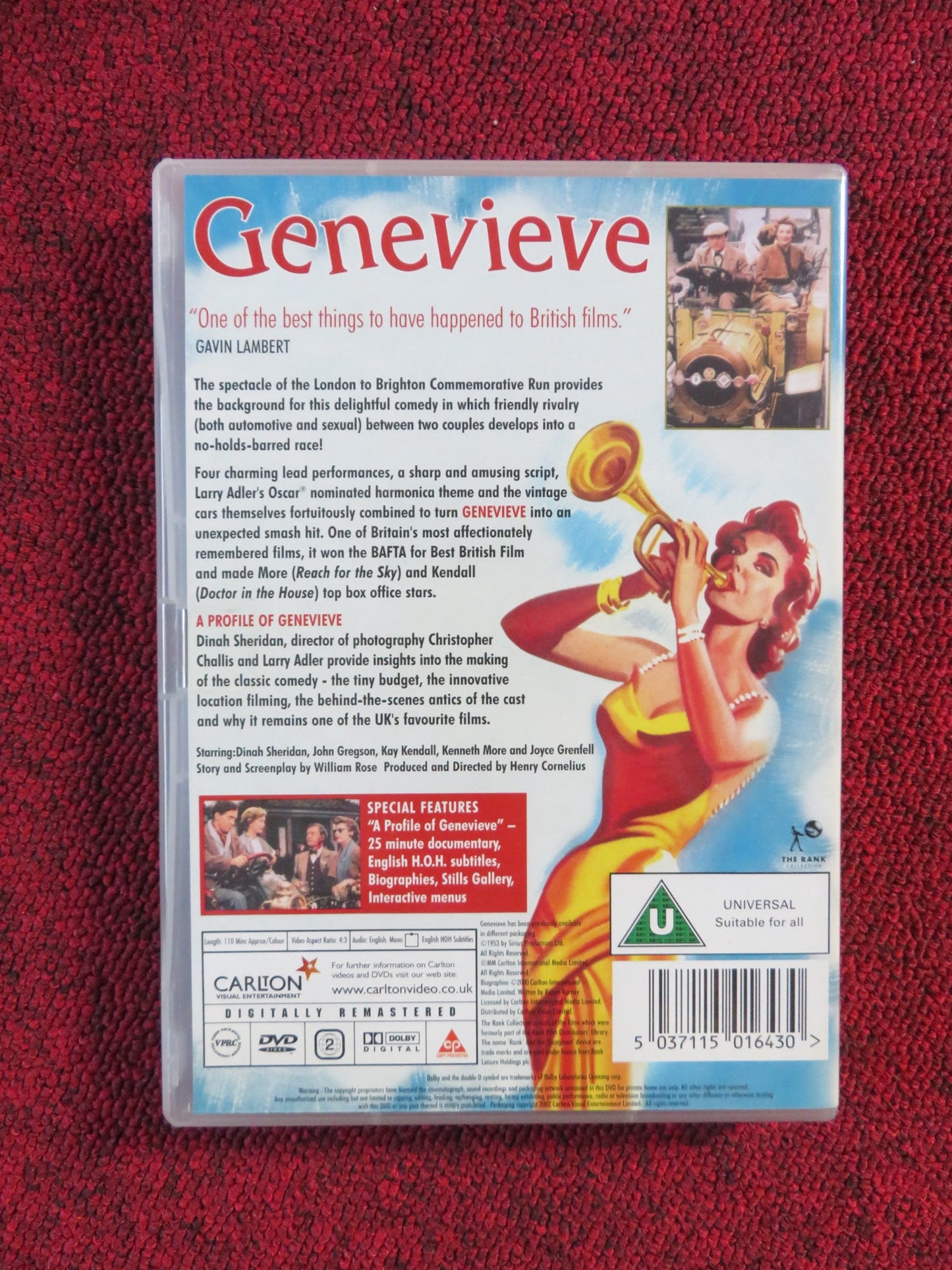 GENEVIEVE (DVD) DINAH SHERIDAN JOHN GREGSON 1953 REGION 2