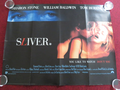 SLIVER UK QUAD ROLLED POSTER SHARON STONE WILLIAM BALDWIN 1993