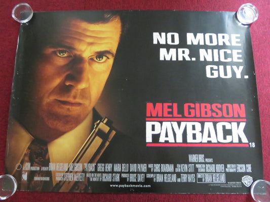 PAYBACK UK QUAD ROLLED POSTER MEL GIBSON GREGG HENRY 1999