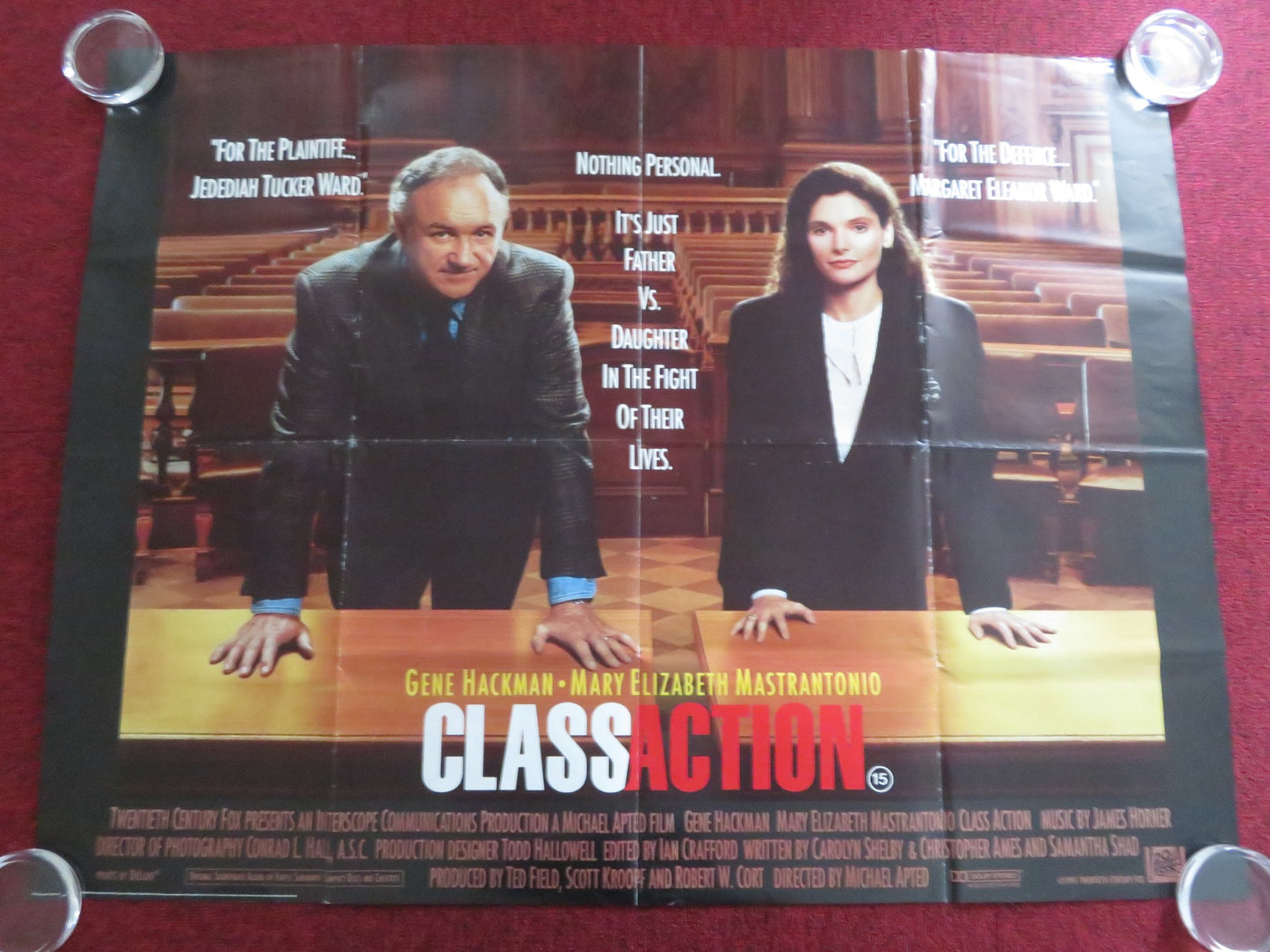 CLASS ACTION UK QUAD ROLLED POSTER GENE HACKMAN MARY ELIZABETH MASTRANTONIO 1991