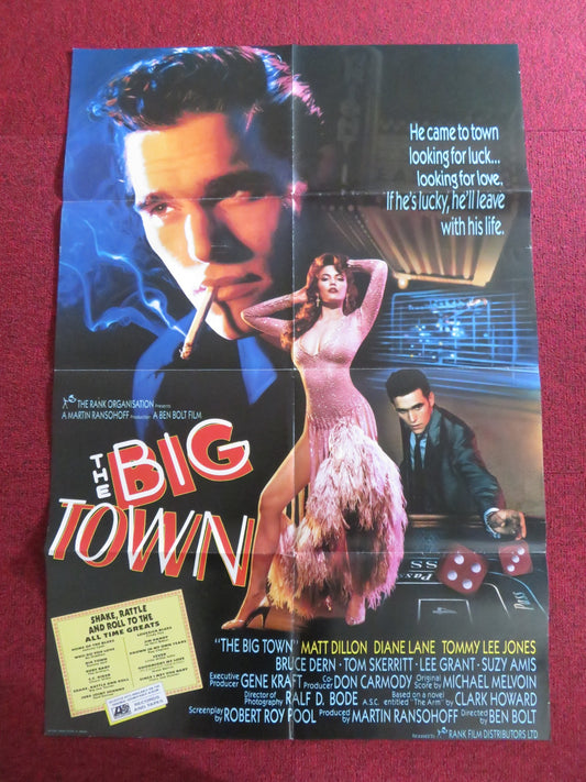 THE BIG TOWN - B FOLDED US ONE SHEET POSTER MATT DILLON DIANE LANE 1987