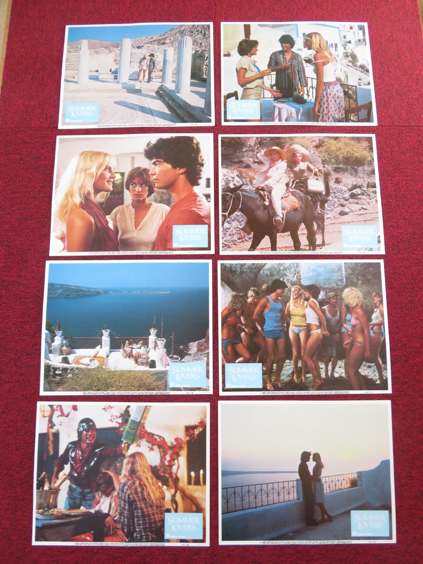 SUMMER LOVERS US LOBBY CARD FULL SET PETER GALLAGHER DARYL HANNAH 1982