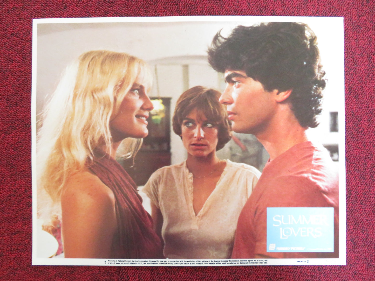 SUMMER LOVERS US LOBBY CARD FULL SET PETER GALLAGHER DARYL HANNAH 1982