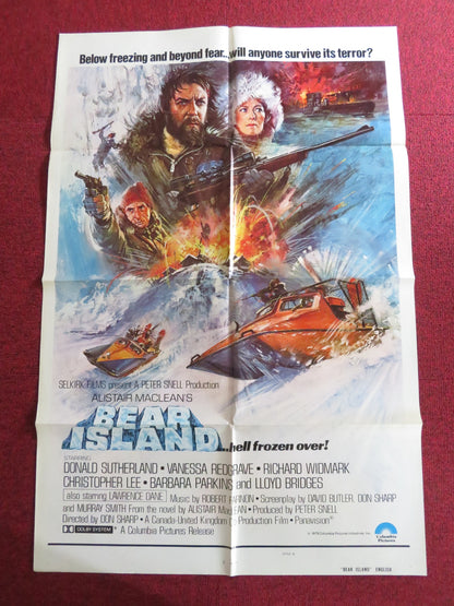 BEAR ISLAND - STYLE B FOLDED US ONE SHEET POSTER DONALD SUTHERLAND 1979