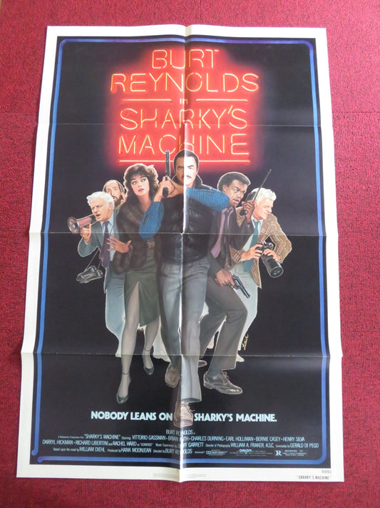 SHARKY'S MACHINE - B FOLDED US ONE SHEET POSTER BURT REYNOLDS V. GASSMAN 1981