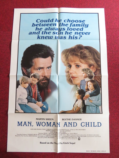 MAN, WOMAN AND CHILD - B FOLDED US ONE SHEET POSTER MARTIN SHEEN B. DANNER 1983