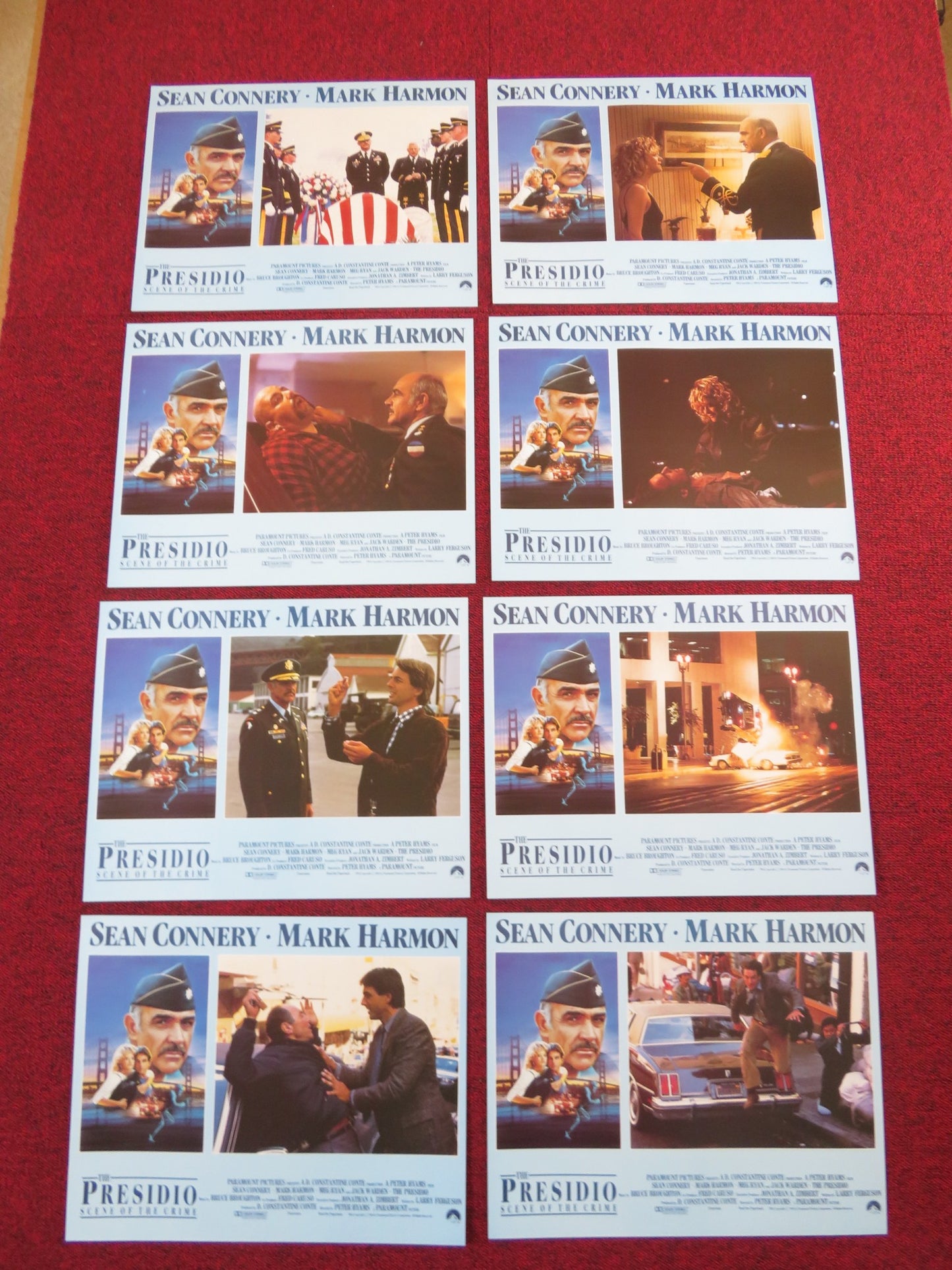 THE PRESIDIO US LOBBY CARD FULL SET SEAN CONNERY MARK HARMON 1988