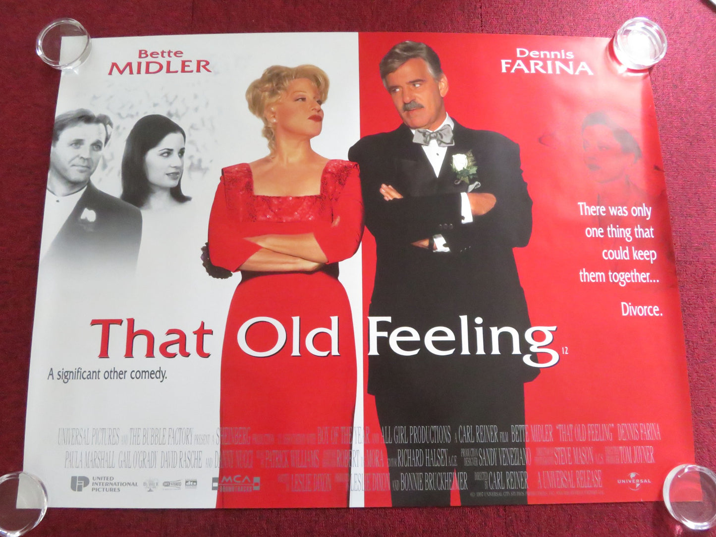 THAT OLD FEELING UK QUAD ROLLED POSTER BETTE MIDLER DENNIS FARINA 1997