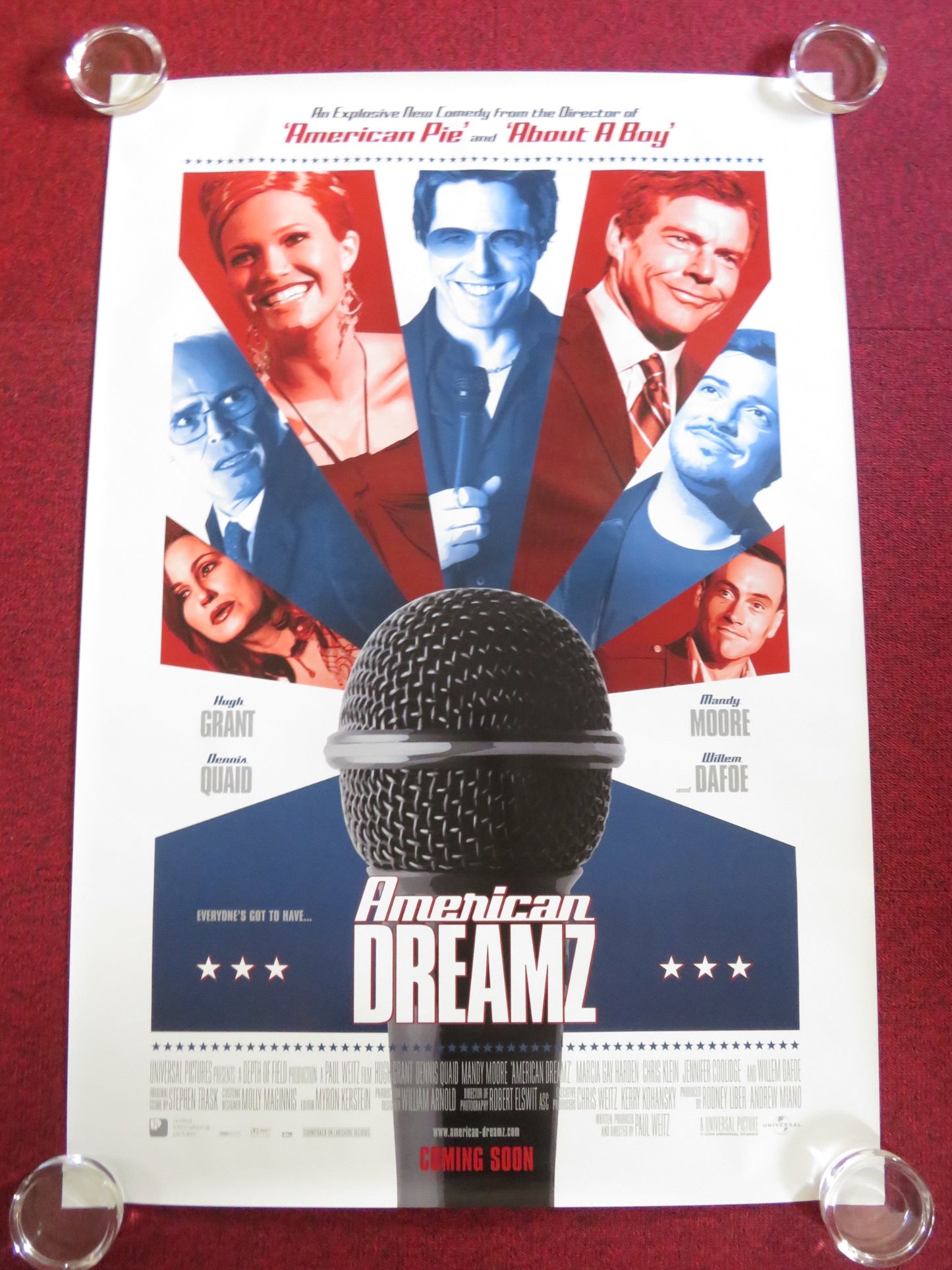 AMERICAN DREAMZ US ONE SHEET ROLLED POSTER HUGH GRANT DENNIS QUAID 2006