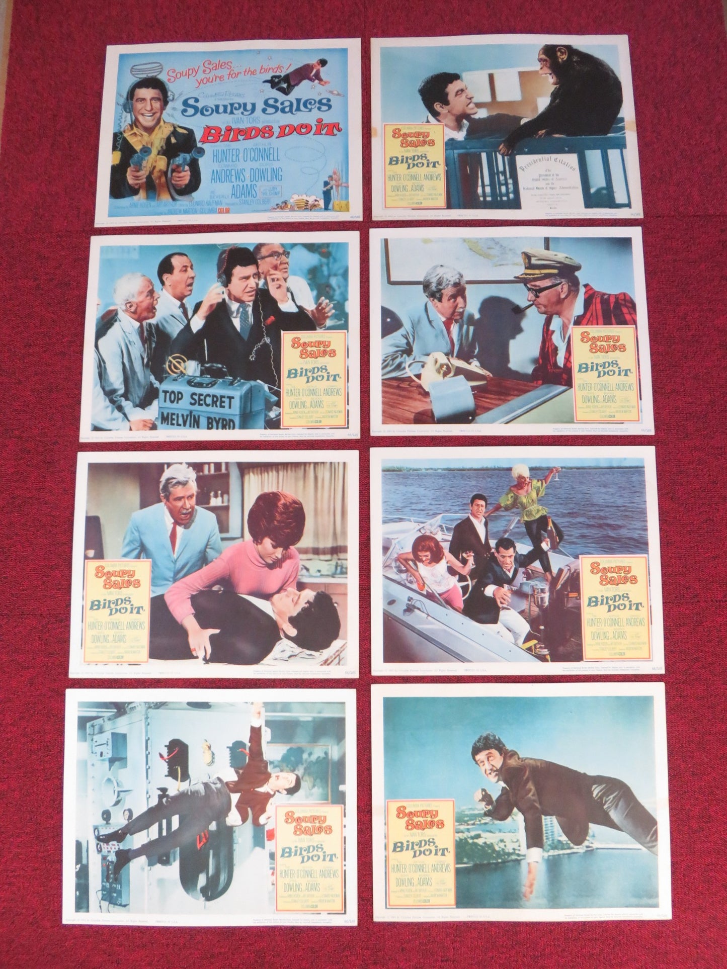 BIRDS DO IT US LOBBY CARD FULL SET SOUPY SALES TAB HUNTER 1966