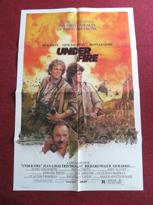 UNDER FIRE FOLDED US ONE SHEET POSTER NICK NOLTE ED HARRIS 1983