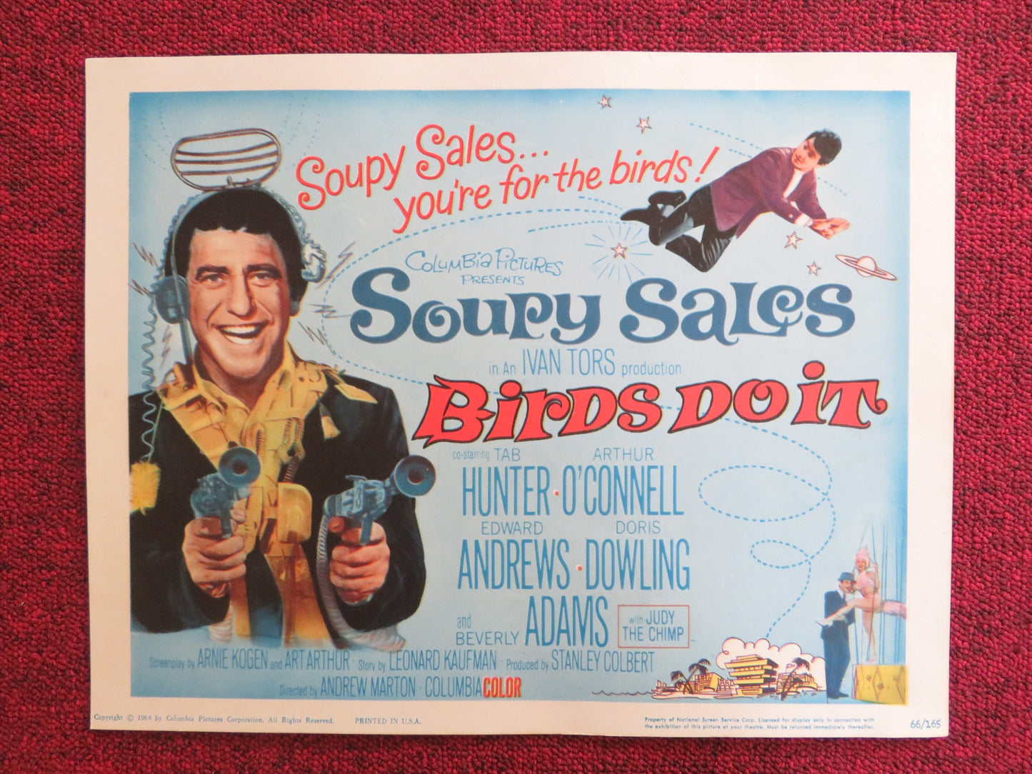 BIRDS DO IT US LOBBY CARD FULL SET SOUPY SALES TAB HUNTER 1966