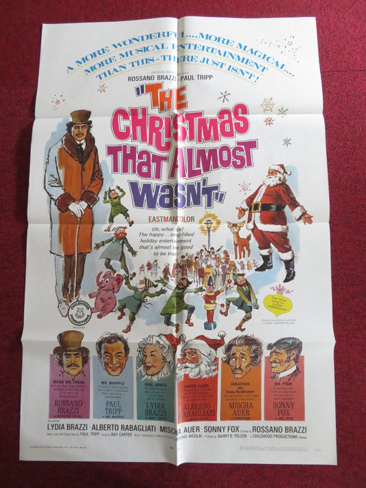 THE CHRISTMAS THE ALMOST WASN'T - B FOLDED US ONE SHEET POSTER PAUL TRIPP 1966