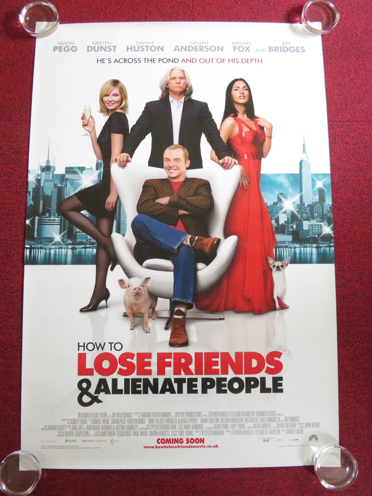 HOW TO LOSE FRIENDS & ALIENATE PEOPLE US ONE SHEET ROLLED POSTER SIMON PEGG 2008