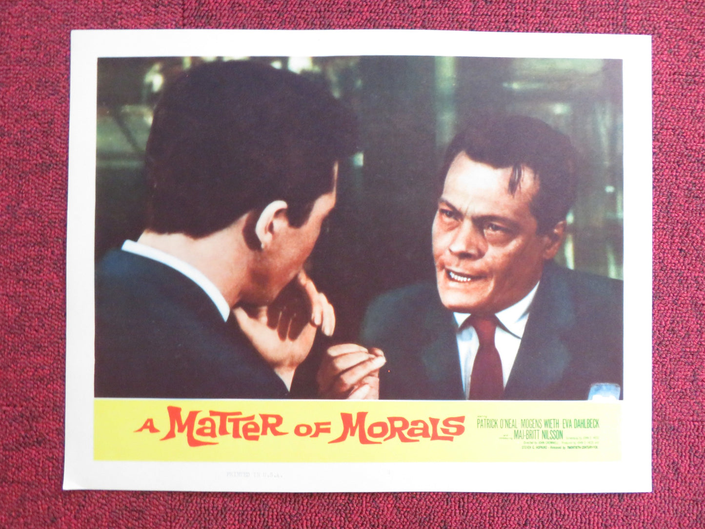 A MATTER OF MORALS US LOBBY CARD FULL SET PATRICK O'NEAL MOGENS WIETH 1960