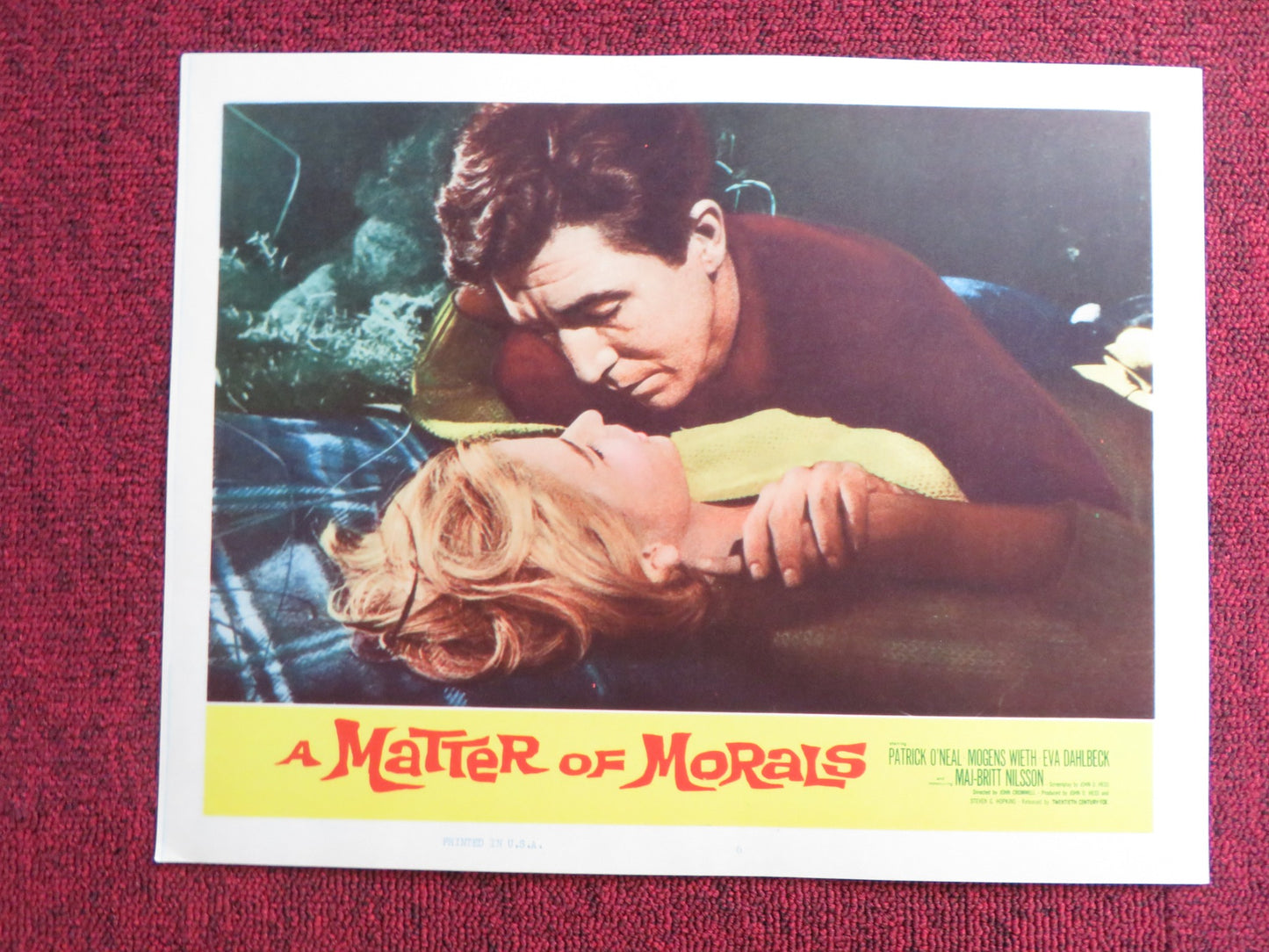 A MATTER OF MORALS US LOBBY CARD FULL SET PATRICK O'NEAL MOGENS WIETH 1960