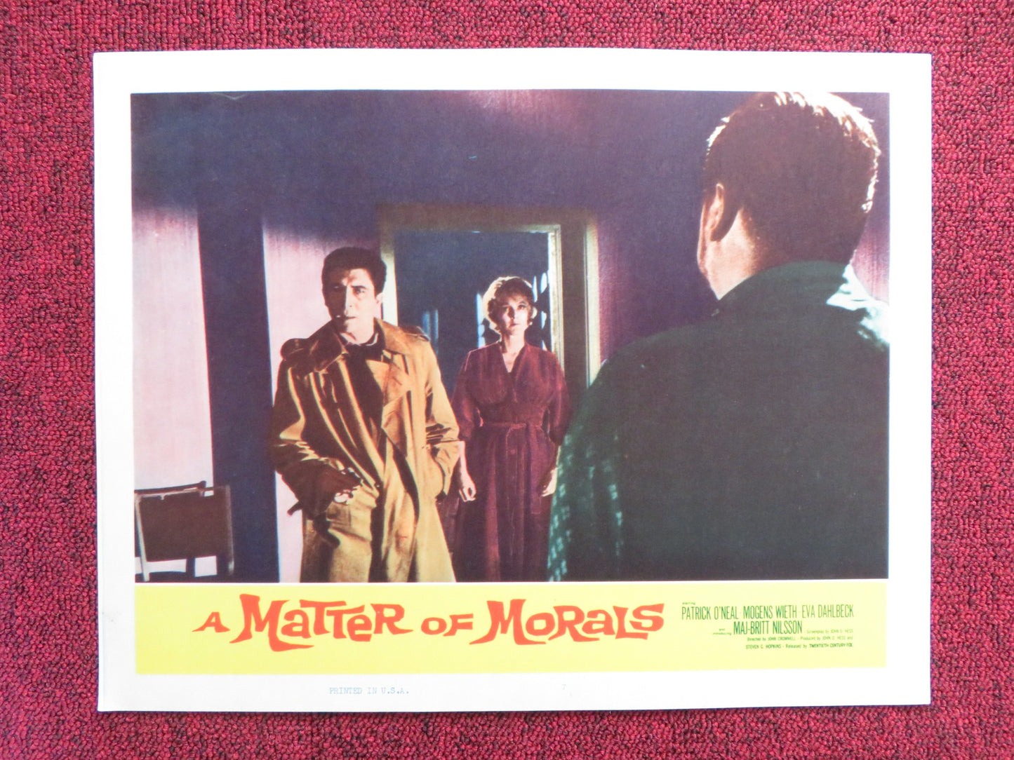 A MATTER OF MORALS US LOBBY CARD FULL SET PATRICK O'NEAL MOGENS WIETH 1960