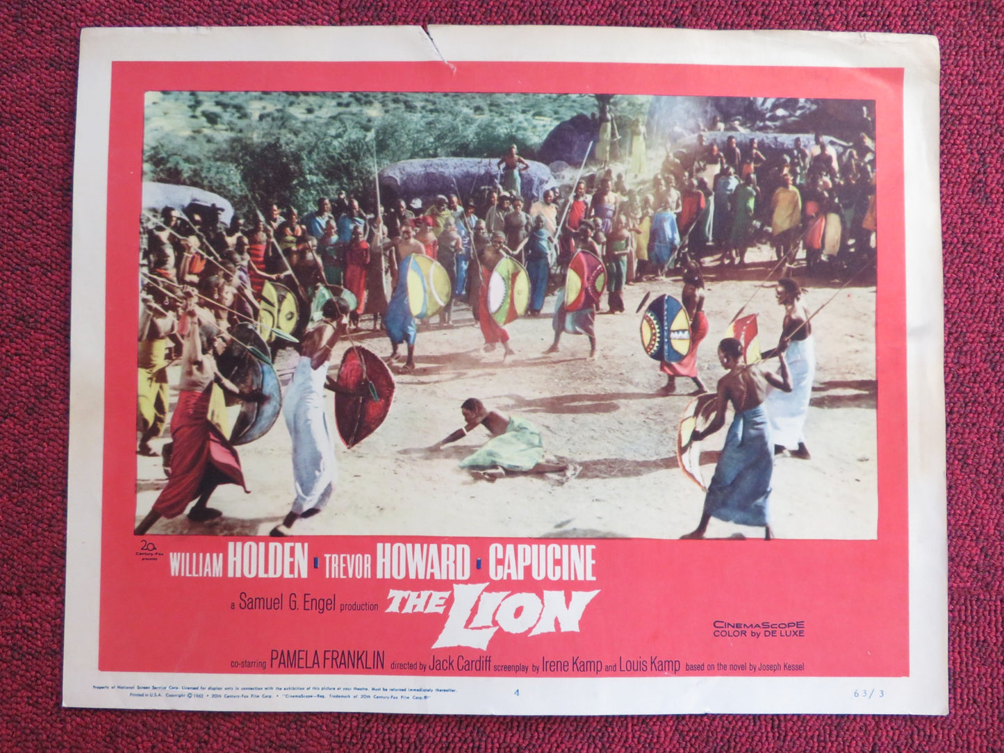 THE LION US LOBBY CARD FULL SET WILLIAM HOLDEN TREVOR HOWARD CAPUCINE 1962