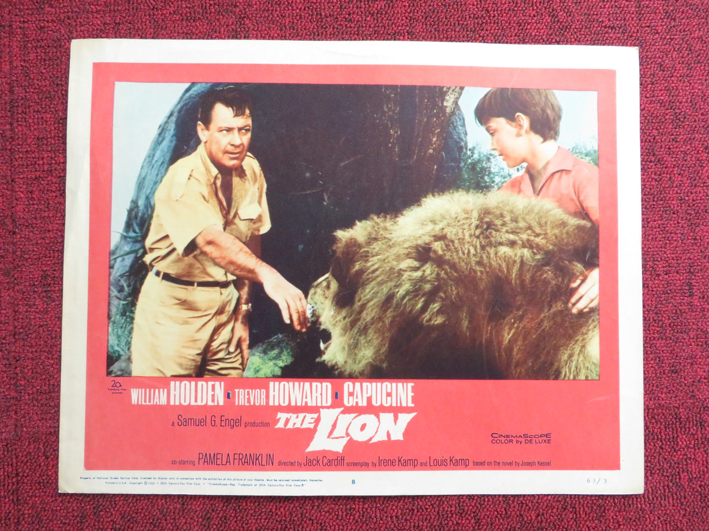 THE LION US LOBBY CARD FULL SET WILLIAM HOLDEN TREVOR HOWARD CAPUCINE 1962