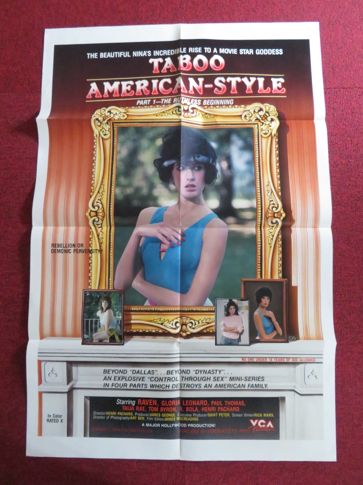 TABOO AMERICAN-STYLE 1 THE RUTHLESS BEGINNING FOLDED US ONE SHEET POSTER 1985