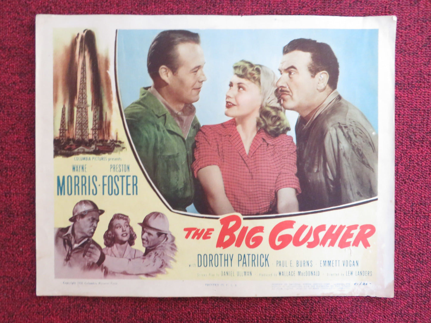 THE BIG GUSHER US LOBBY CARD FULL SET WAYNE MORRIS PRESTON FOSTER 1951