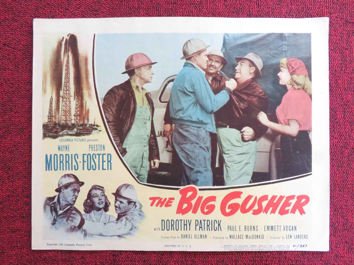 THE BIG GUSHER US LOBBY CARD FULL SET WAYNE MORRIS PRESTON FOSTER 1951