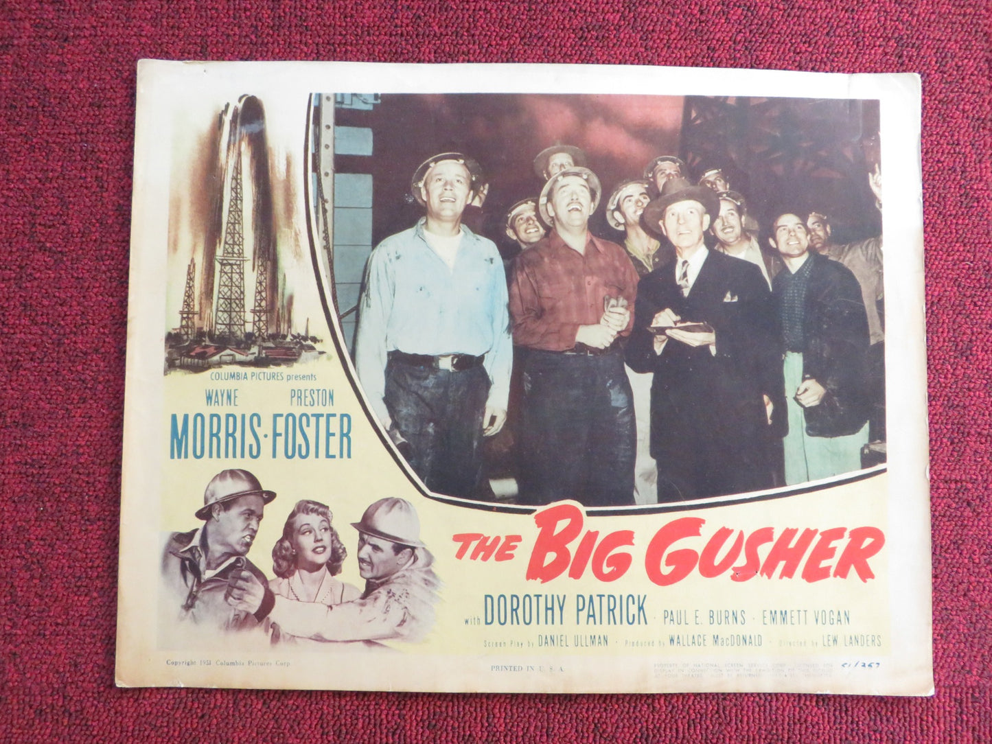 THE BIG GUSHER US LOBBY CARD FULL SET WAYNE MORRIS PRESTON FOSTER 1951