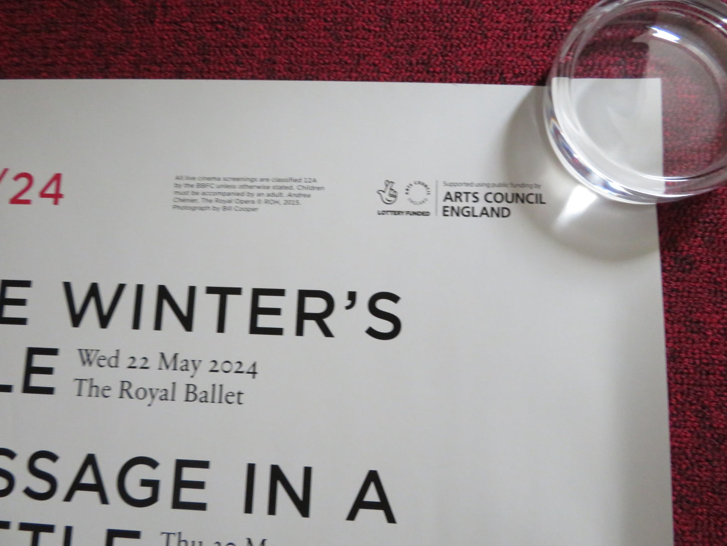 ROYAL OPERA HOUSE IN CINEMAS UK QUAD ROLLED POSTER ROYAL BALLET 2023/2024