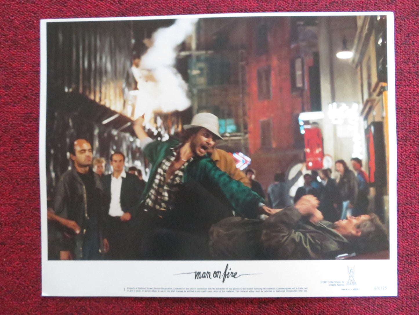 MAN ON FIRE US LOBBY CARD FULL SET SCOTT GLENN JOE PESCI 1987