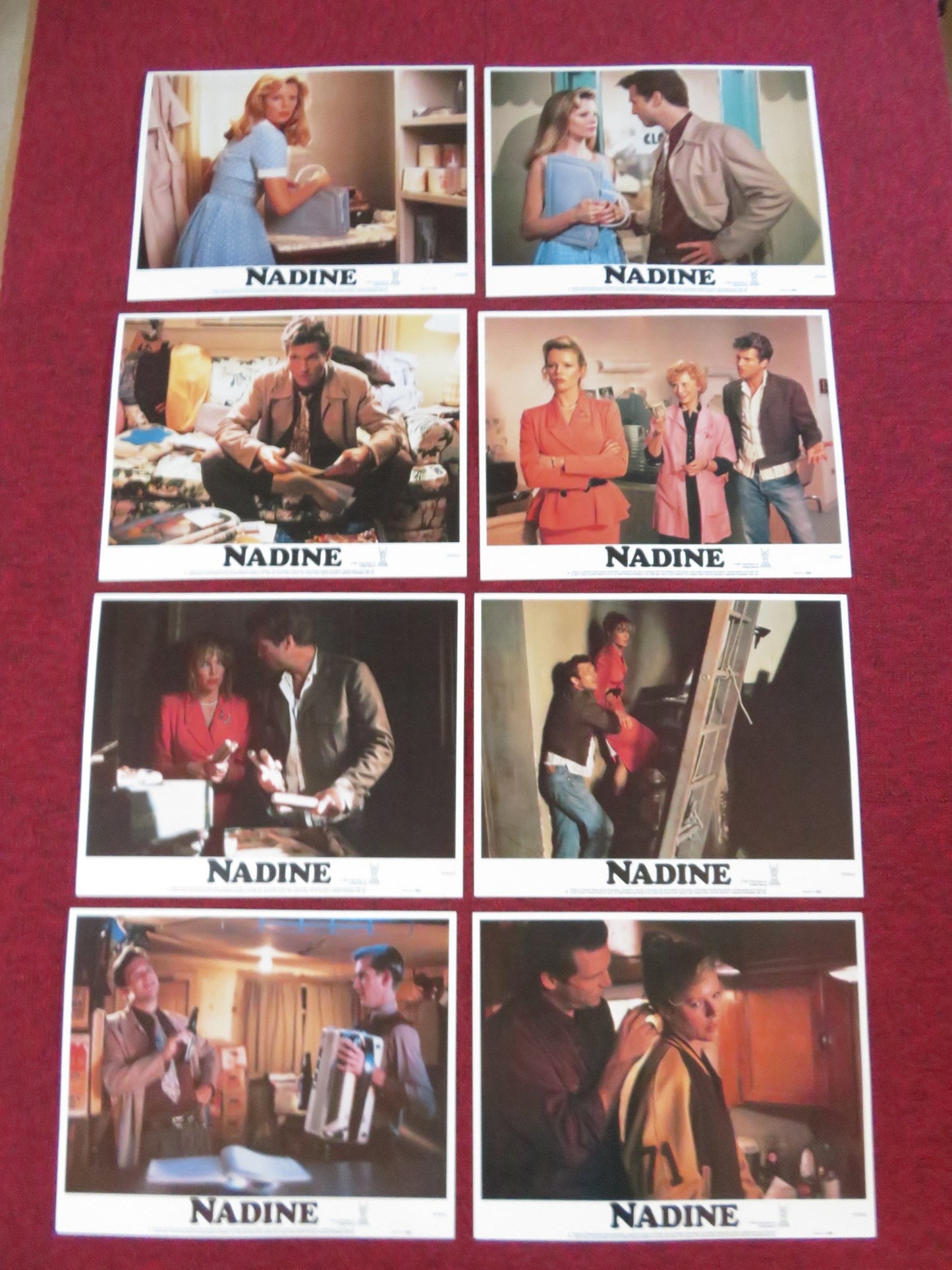 NADINE US LOBBY CARD FULL SET KIM BASINGER JEFF BRIDGES 1987