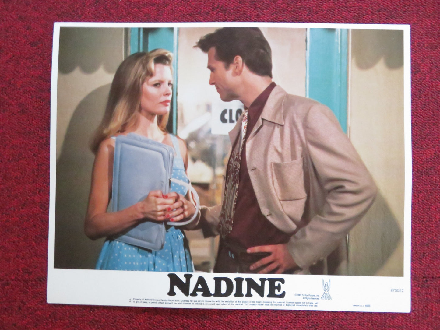 NADINE US LOBBY CARD FULL SET KIM BASINGER JEFF BRIDGES 1987